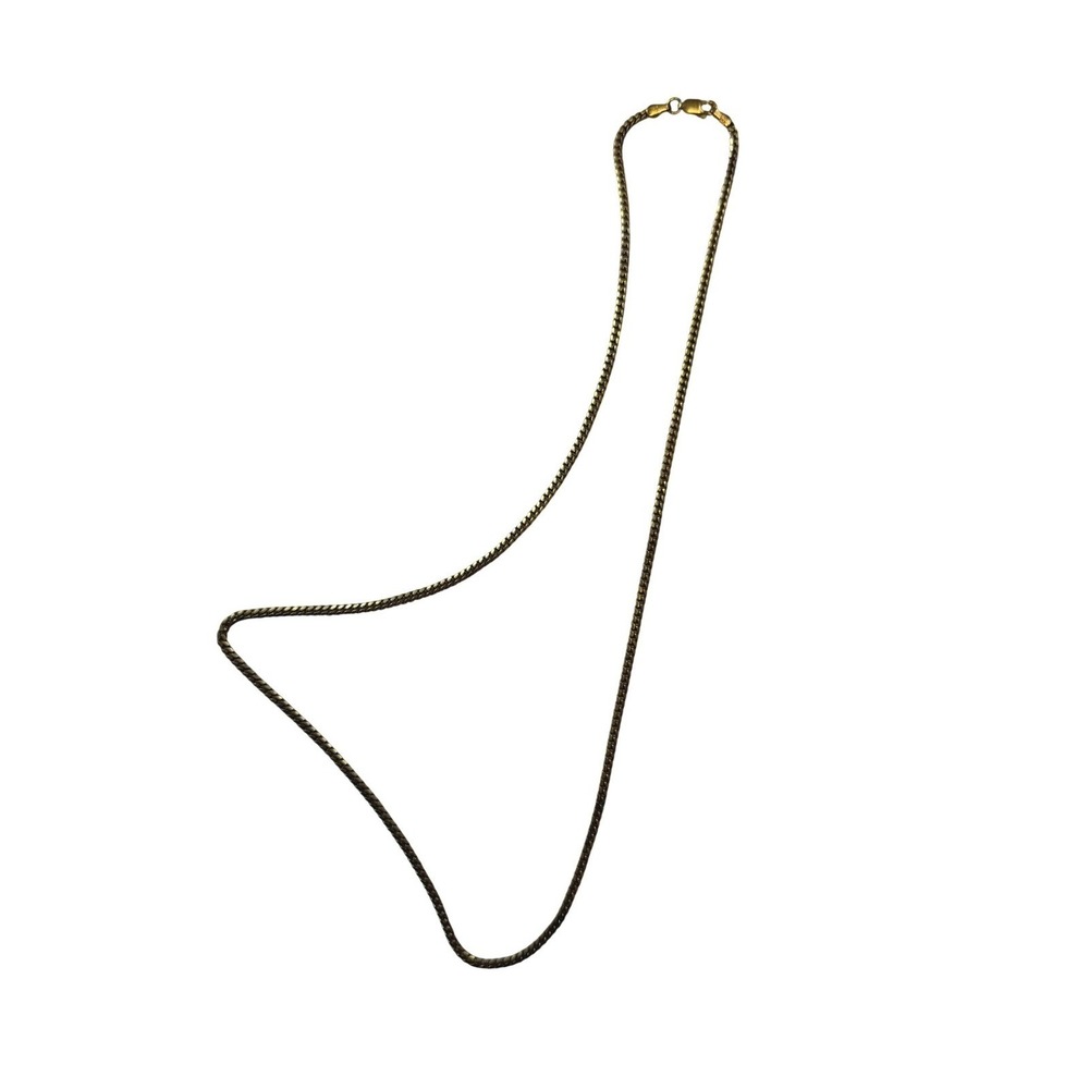 925 Sterling Silver Gold Tone Curb Chain Necklace Made in Italy 18 Inch